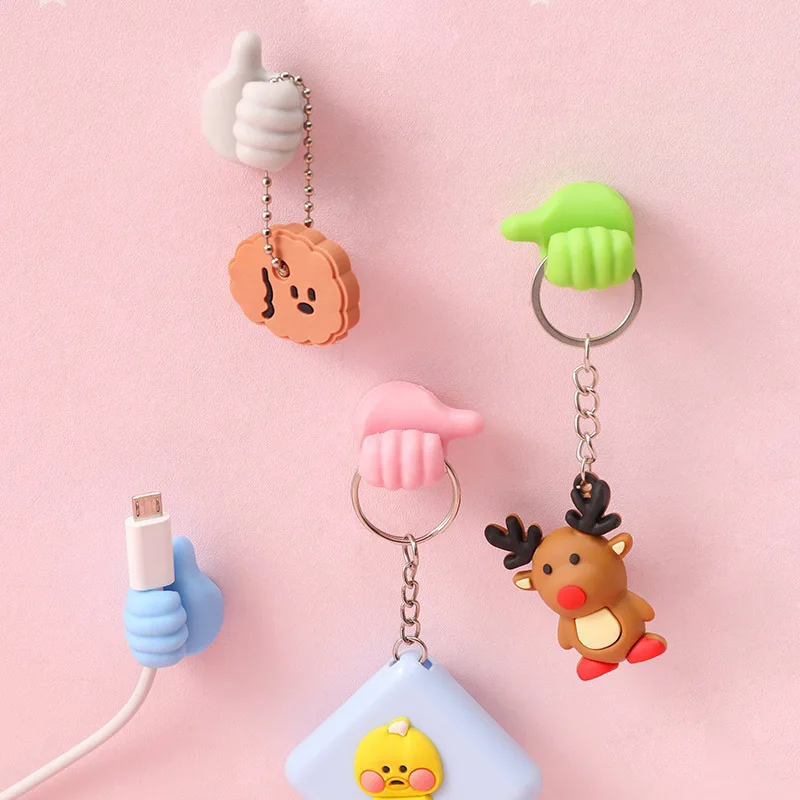 Hand-Shaped Rubber Holder Glasses Cable Power Cord Charging Line Self Adhesive Mini Hook Gadget Decorations Car Storag Organizer