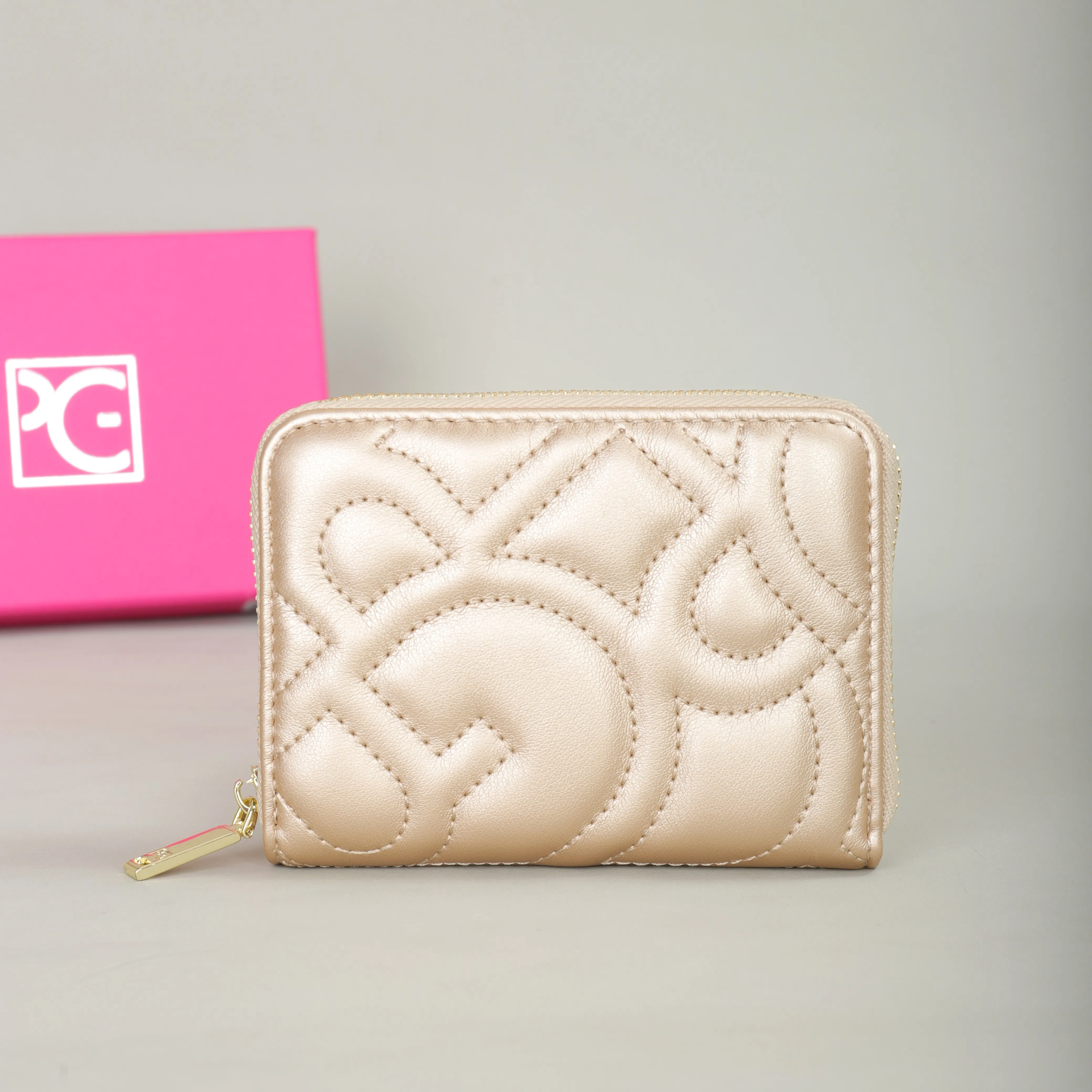 PG PATSY GARIS Fashion Classic Retro Men's and Women's Universal Wallet Letter Printed Portable Card Bag Zero Wallet