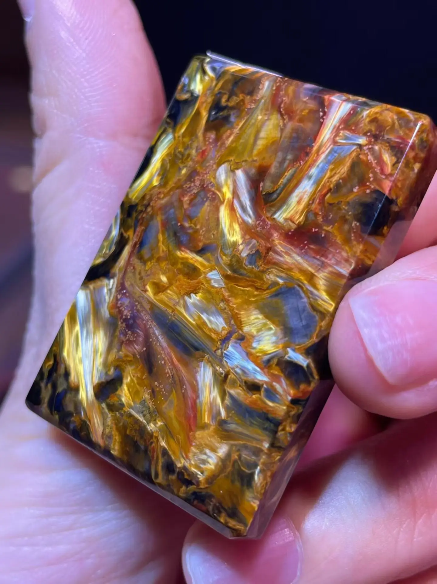 Natural Yellow Pietersite Pendant 43.9/30.6/6.5mm Women Men Fire Pietersite Namibia Necklace Jewelry AAAAAA