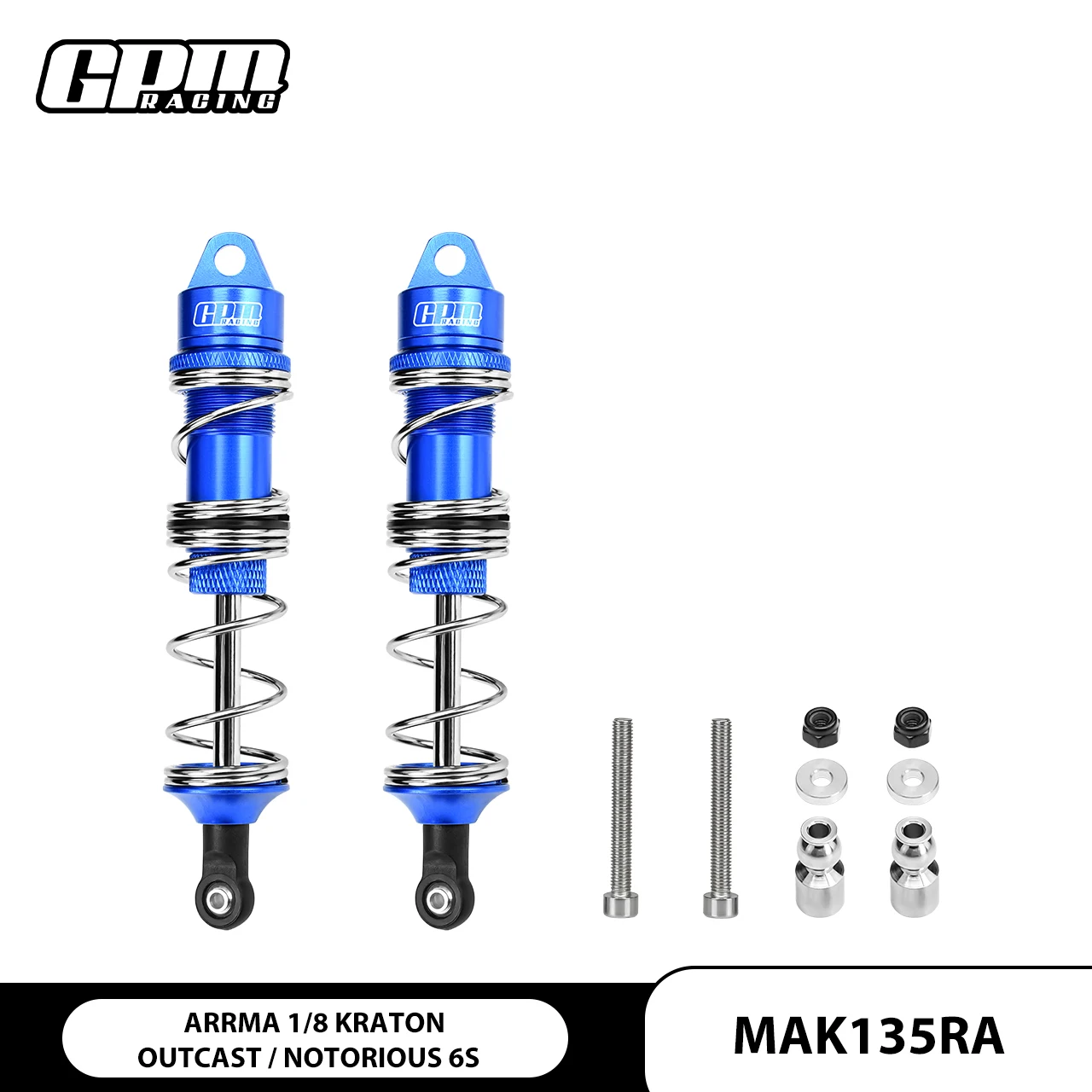 โช้คอัพหลังอะลูมิเนียมแบบสปริงคู่ GPM สำหรับ ARRMA Kraton Outcast RTR-ARA106060 อะไหล่แต่งรถแข่ง