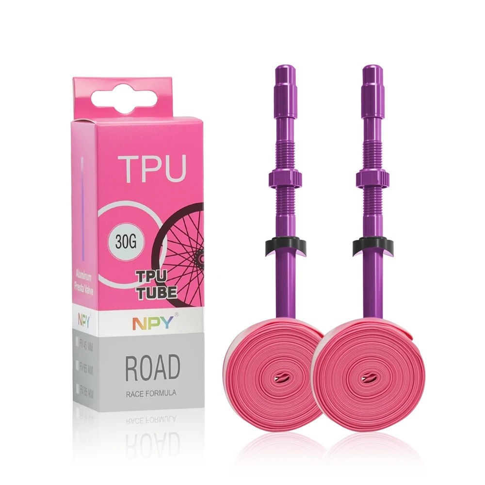 Cámara de aire de Tpu ultraligera NPY 700x23-32c con válvula de aleación de aluminio extraíble, accesorios compactos y resistentes a pinchazos para bicicleta