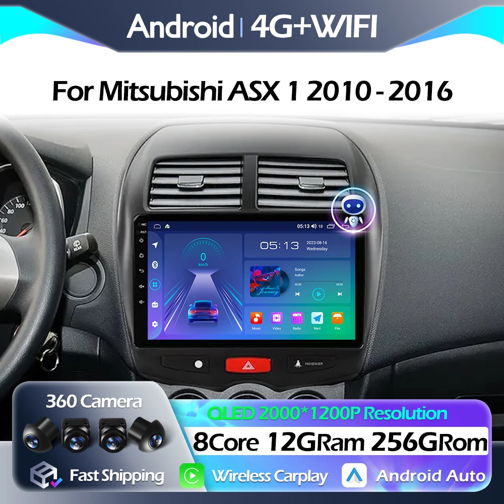 

Navigation GPS For Mitsubishi ASX 1 2010 - 2016 Car Radio Multimedia Video Player Android Auto Carplay WIFI BT QLED