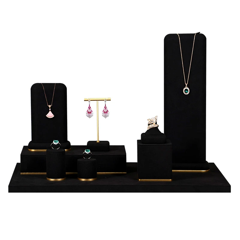 Custom high end custom jewelry cardboard display black jewelry packaging ports