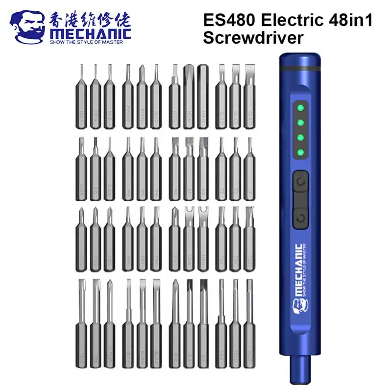 MECHANIC ES480 48in1 Multifunctional Electric Screwdriver Set for Mobile Phone Repair High Hardness Disassembly Screwdriver Tool