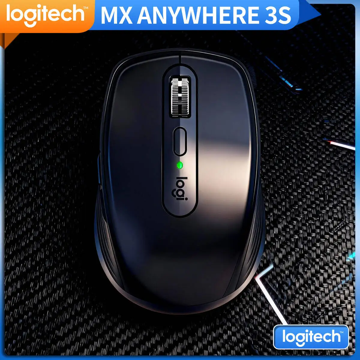 

Logitech MX Anywhere 3S Ergonomic Bluetooth Mouse Fast Scrolling Custom DPI Rechargeable Lightweight for Desktop Travel