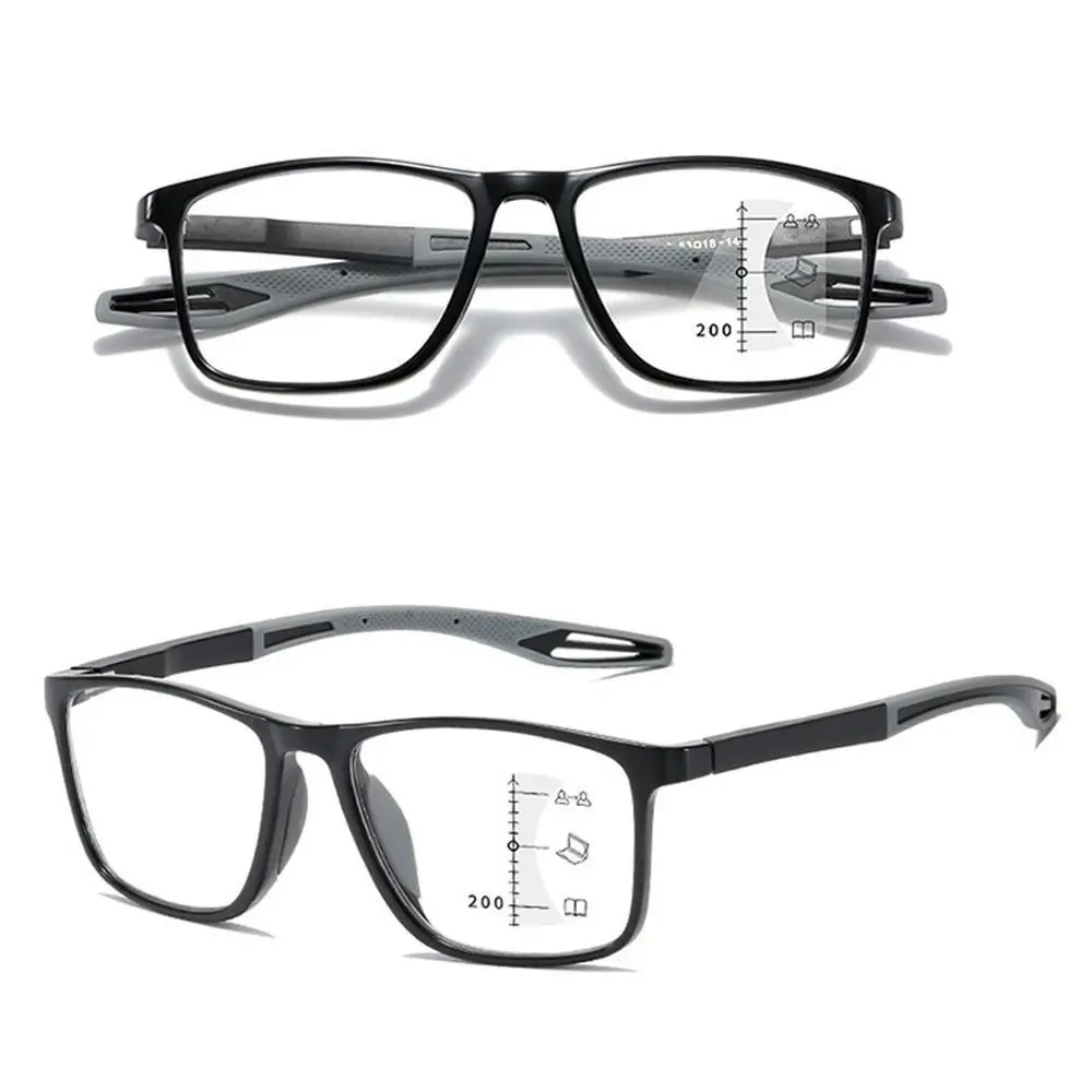 Blaulichtfilternde Anti-Blaulicht-Lesebrille Multifokaler Augenschutz Eckige Brillenfassung TR90 Ultraleicht – Detail 14