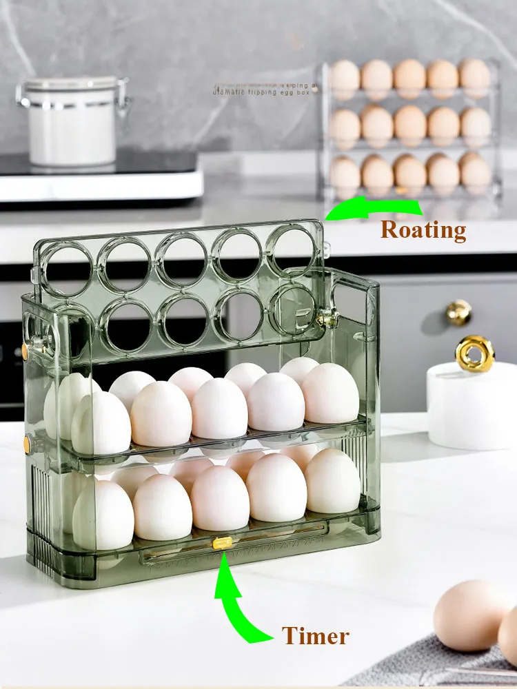 

PET Egg Storage Box Refrigerator Organizer Food Containers Egg Fresh-keeping Case Holder Tray Dispenser Kitchen Storage Boxes