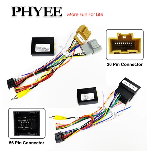 Imagen 1 del producto Arnés de cableado de radio, decodificador de bus CAN, conector de 20 pines y 56 pines, adaptador de cable de 16 pines para Android de coche, para Opel Grandland X, Combo