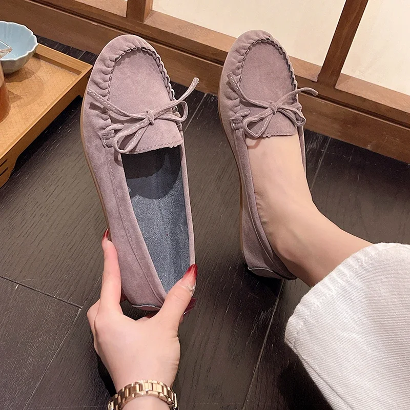 

New Fashion Casual Women's Soft-soled Flat Shoes Ladies Elegant Butterfly-Knot Comfortable Shoes Women Soft Classic Office Shoes