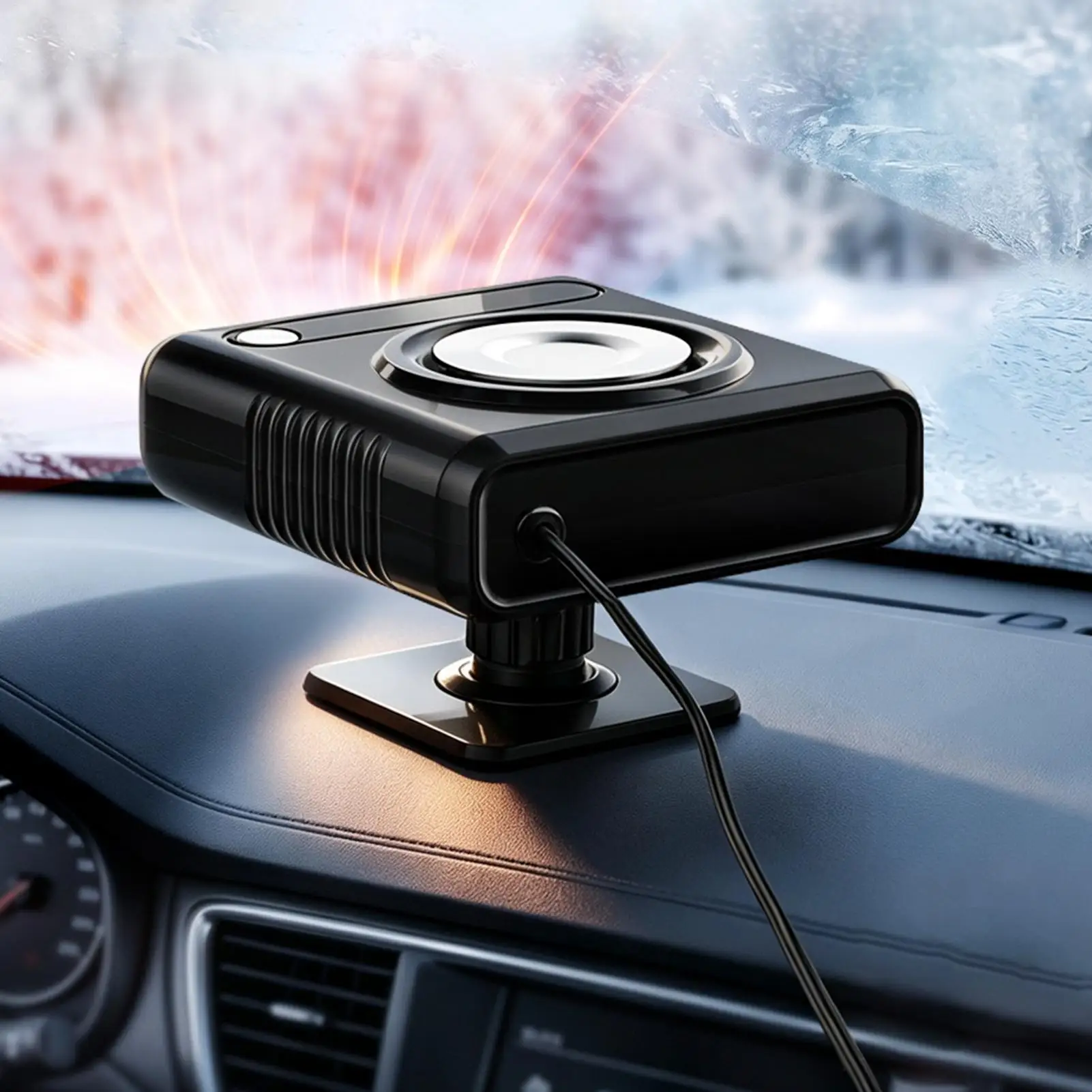 Portable Heater For Car Plug-in 360 Degree Rotation Winter Defogger Car Defroster Windshield Heater For Sedan SUV RV Taxi Ice