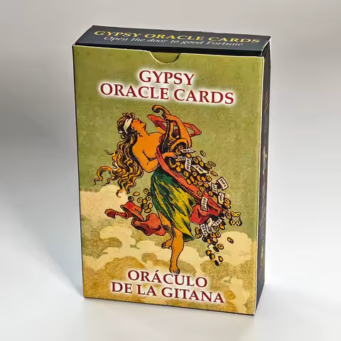 9*6cm Gypsy Oracle Deck English and Spanish Edition 52 Pcs Oracle Cards Printed on 350GSM Double-embossed Cardstock