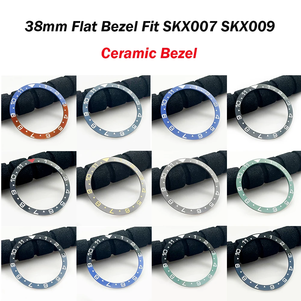 NEITON 38mm flat ceramic bezel fit SKX007 SKX009 stainless steel Bezel insert 38mm*31.5mm Watch Accessories Parts