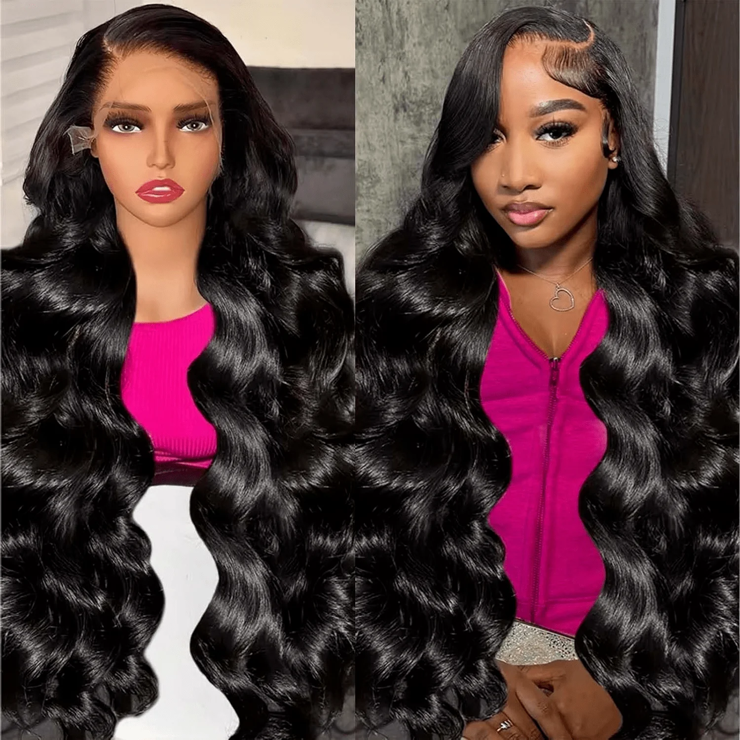 32 Inch 13x6 Body Wave Lace Front Wigs Human Hair Pre Plucked 13x4 Lace Front Wigs Human Hair 180% Density