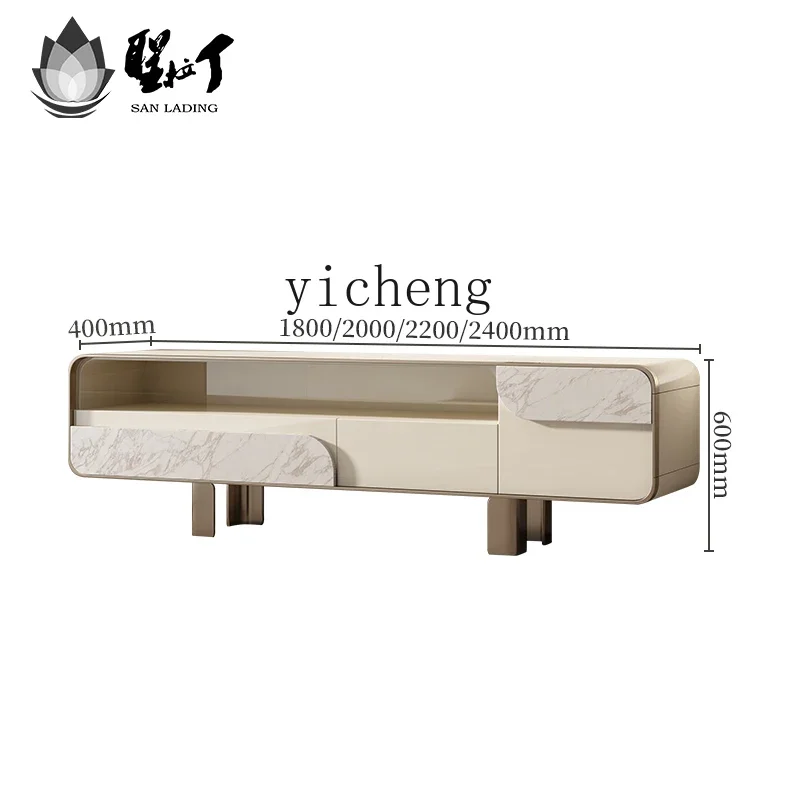 

ZC marble TV cabinet coffee table combination modern simple living room TV cabinet high bedroom floor cabinet