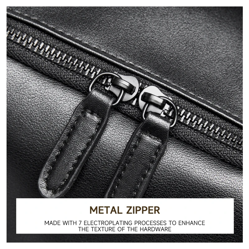 حقيبة ظهر جلدية مقاومة للماء للسفر للرجال مقاس 15 بوصة حقيبة ظهر للكمبيوتر المحمول بسعة كبيرة حقيبة ظهر مدرسية أنيقة لطلاب الجامعات #4