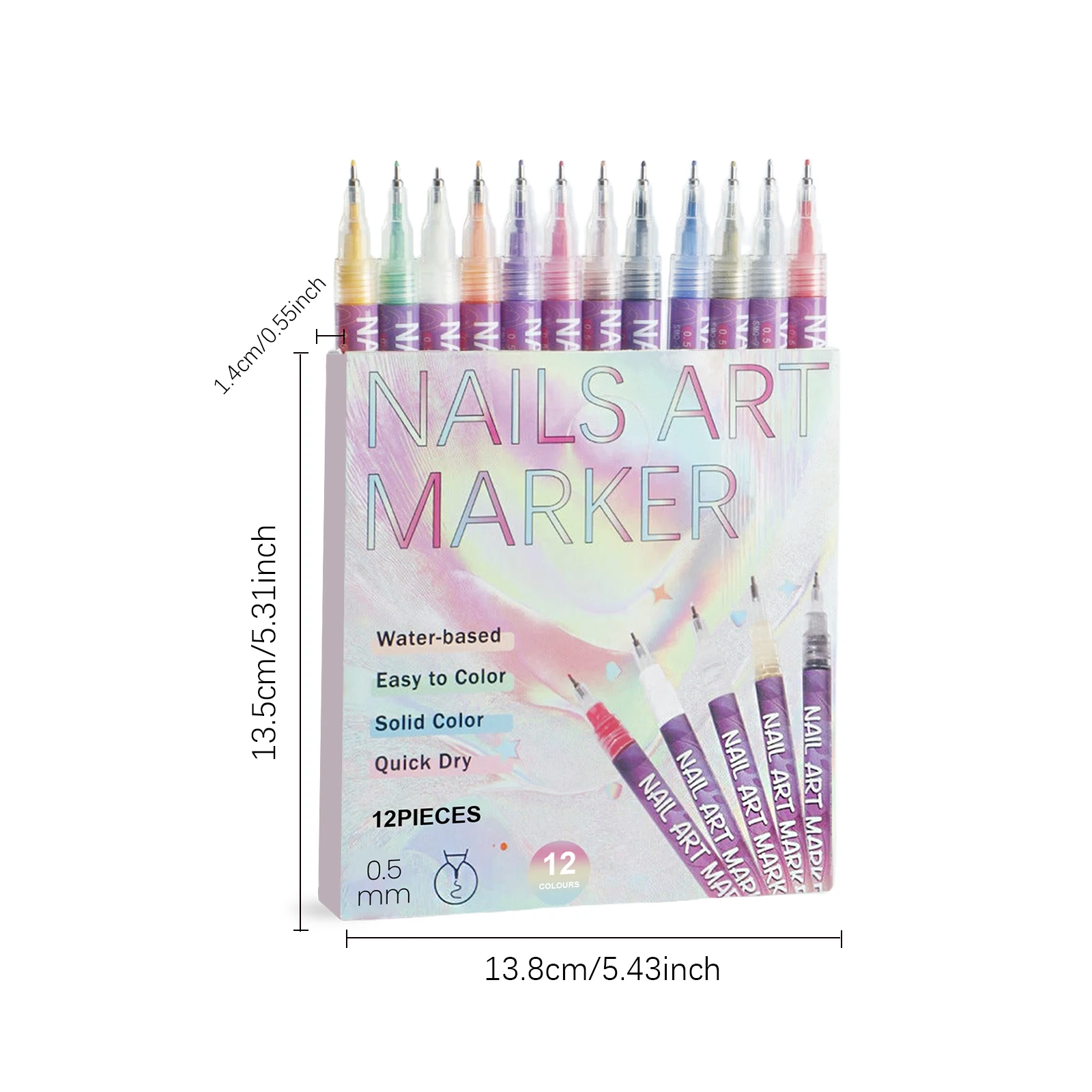 12 Colors /Set Nail Art Pen Waterproof Paint Pen Set Quick-Dry DIY Nail Graffiti Pen Drawing Painting Line Pencil Manicure Tools