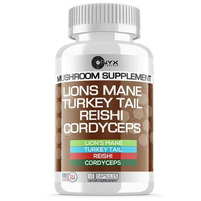

Lion mane supplement, turkey tail mushroom vegetarian capsule, containing 60 capsules of Cordyceps sinensis extract