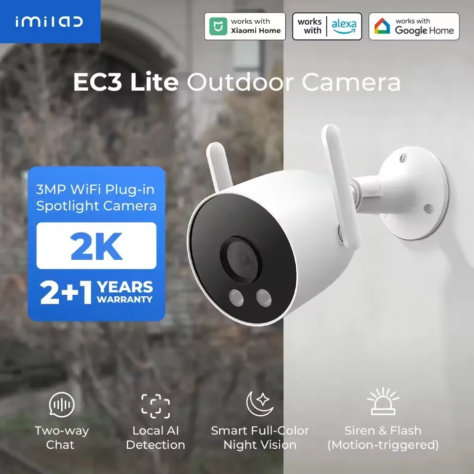 IMILAB EC3 Lite Camera Home Security Protection 2K HD Outdoor WIfi IP Smart Siren Color Night Vision CCTV Human Detection Webcam