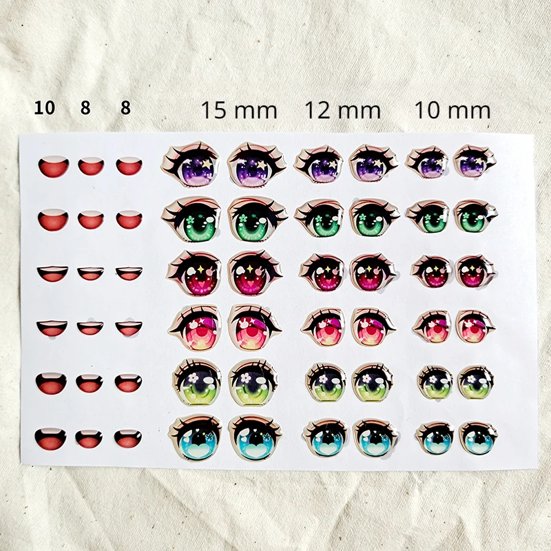 Crystal Eye sticker Three-dimensional Epoxy Sticker DIY Doll Model Eyes Mouth Long Eyelashes Eyebrows Polymer Clay Make Material