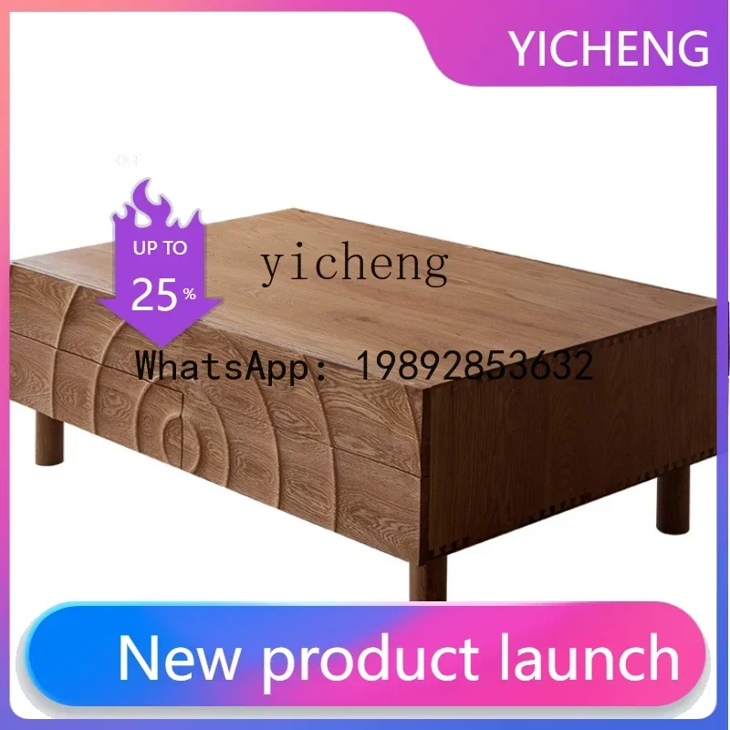 

White Oak Tea Table Drawer Storage Solid Wood Tea Table Bay Window Table Sofa Side Cabinet