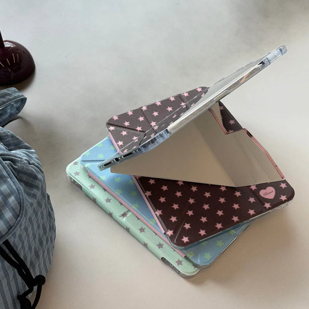아이패드 에어 11 케이스, 아이패드 10세대 11세대 A16 9세대 커버, 아이패드 프로11 4 5 10.9인치 12.9 M2 M3 M4 펜슬 홀더, 별이 빛나는 풀 스크린 케이스