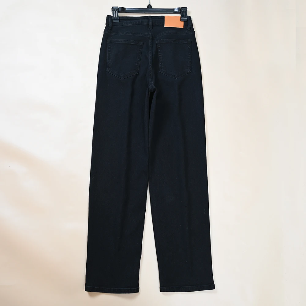 

Женские прямые джинсовые джинсы с высокой талией, осень-зима, новые хлопковые эластичные повседневные длинные брюки с простой талией