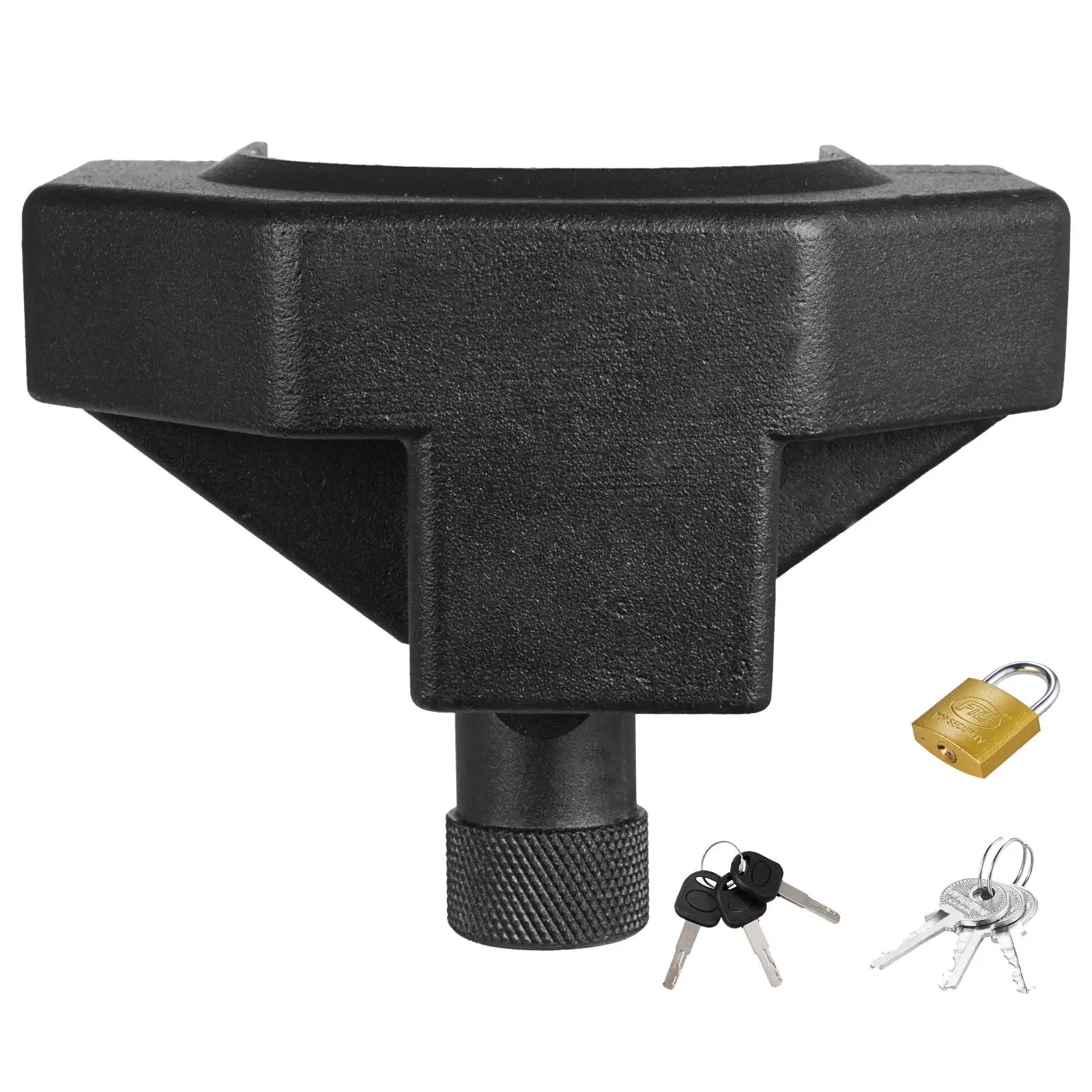 Trailer Hitch Lock Kit, Compatible with 2-5/16 in Couplers, Heavy-Duty Anti-Theft Trailer Ball Lock with 3 Keys & Padlock, Prying-Resistant & Impact-Resistant, Fits for rvs , Boats, Trailers