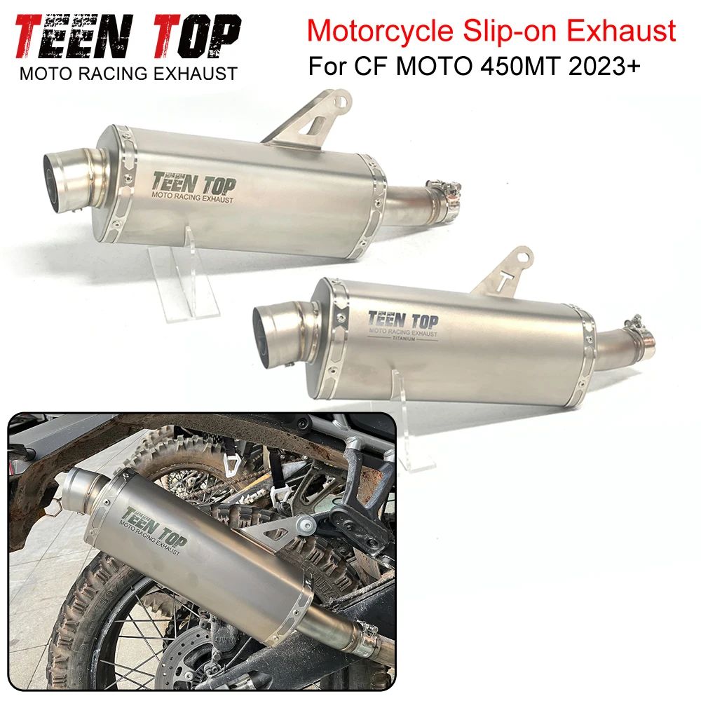 

450MT Slip-on Exhaust Titanium Alloy/Stainless Steel Motorcycle Escape Exhaust Muffler For CF MOTO 450MT 450 MT 2023+ DB Killer