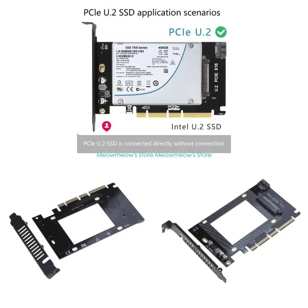 

W91A Адаптер карты расширения U.2 SFF-8639 — PCI-E X16 Поддержка U.2 NVME SSD Riser Card Fast для расширения SSD U.2