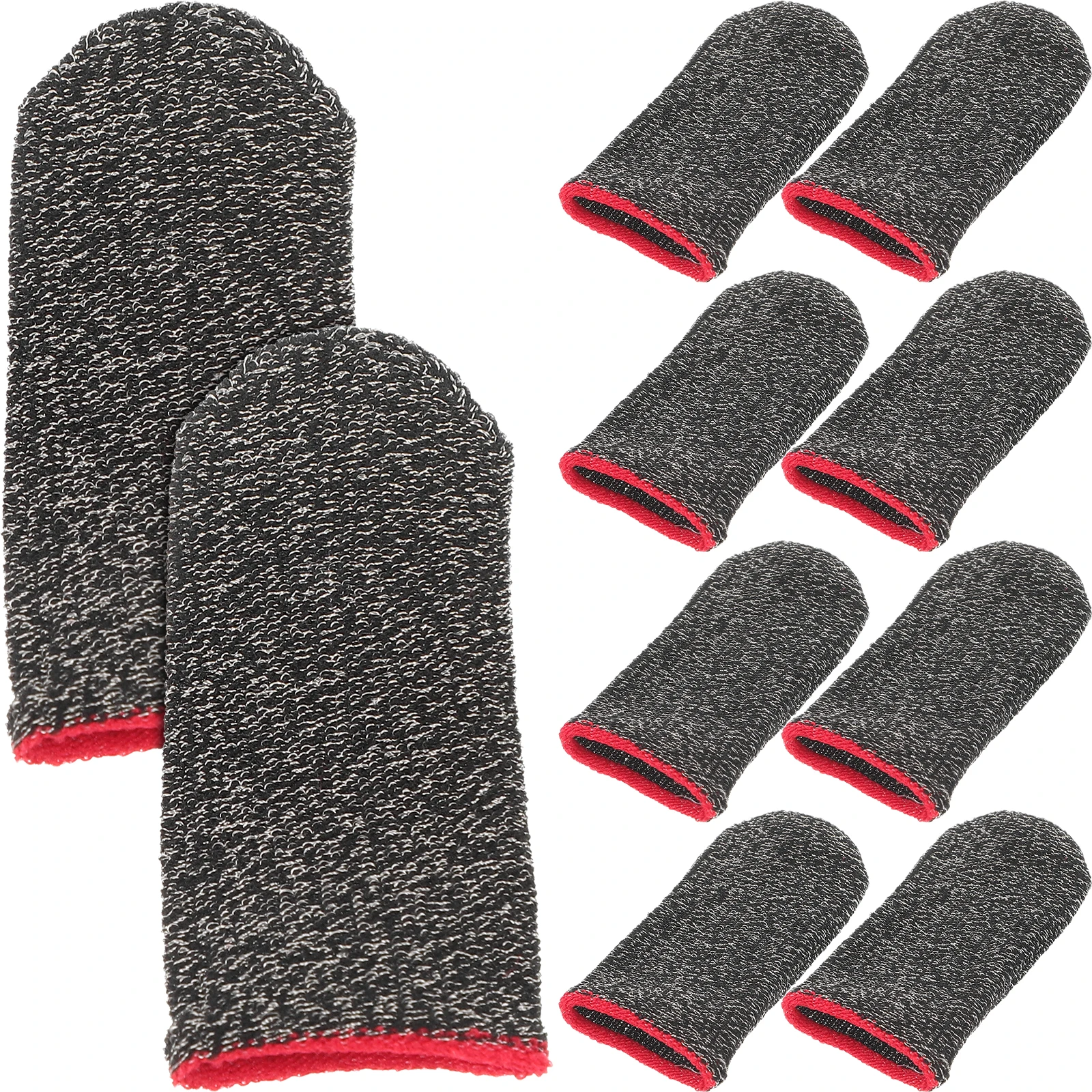 

10pcs Gaming Finger Gloves Ultra Thin Breathable Silver Fiber Thumb Sleeves Anti Slip Touch Screen Protective Covers