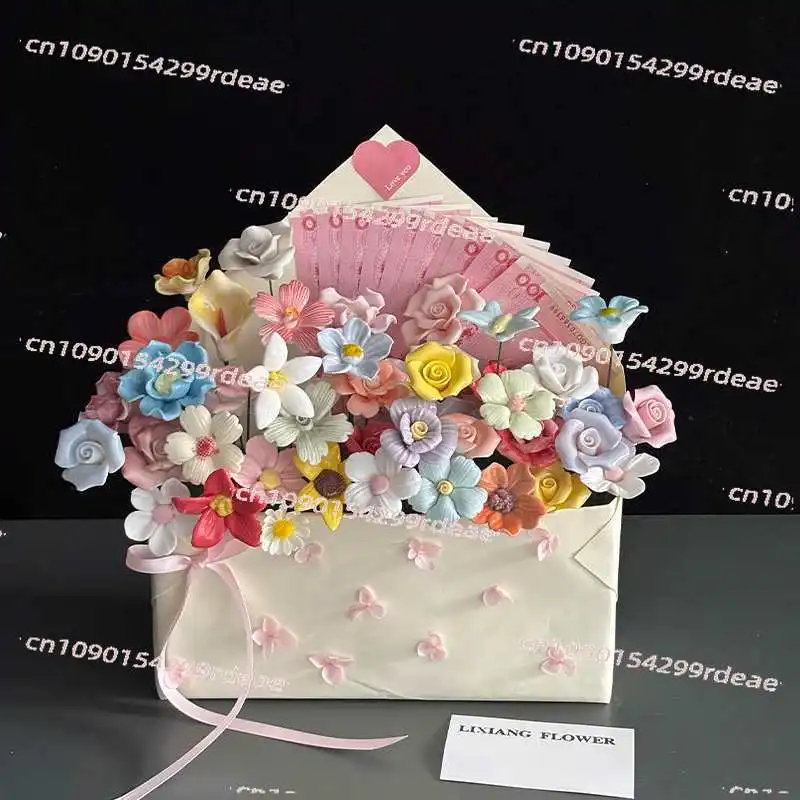 

Ceramic small bouquet envelope finished flower