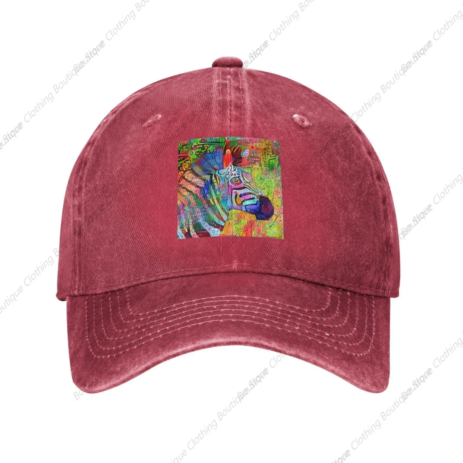 

Abstract Zebra Baseball Cap for Men Women Vintage Trucker Hat Golf Hats Dad Hat Red