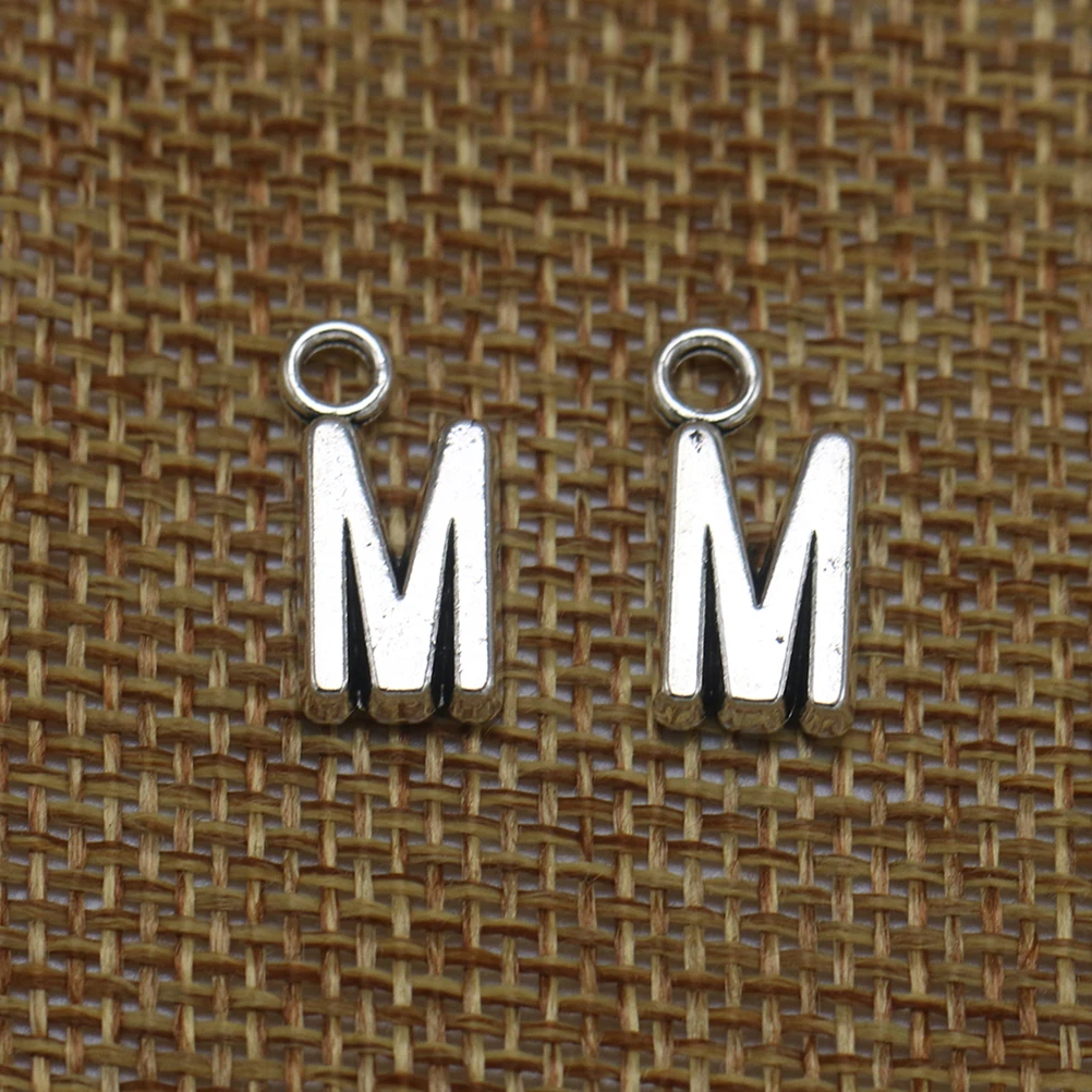

50 Pcs Letter Pendant Charms Jewelry Making Alphabet Alloy Bracelet Diy Necklace Beads Metal Pendent