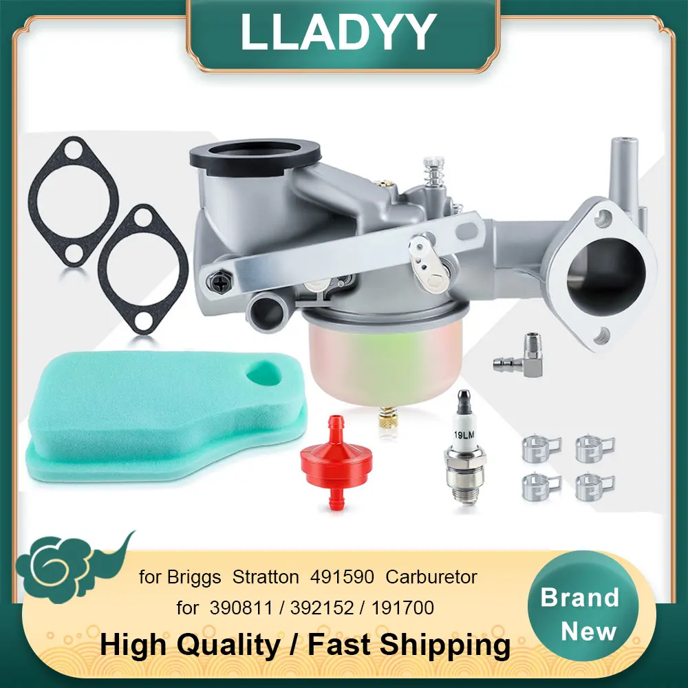 

Replacement Carburetor Kit 491590 for Briggs Stratton - Replaces 390811 392152 191700 192700