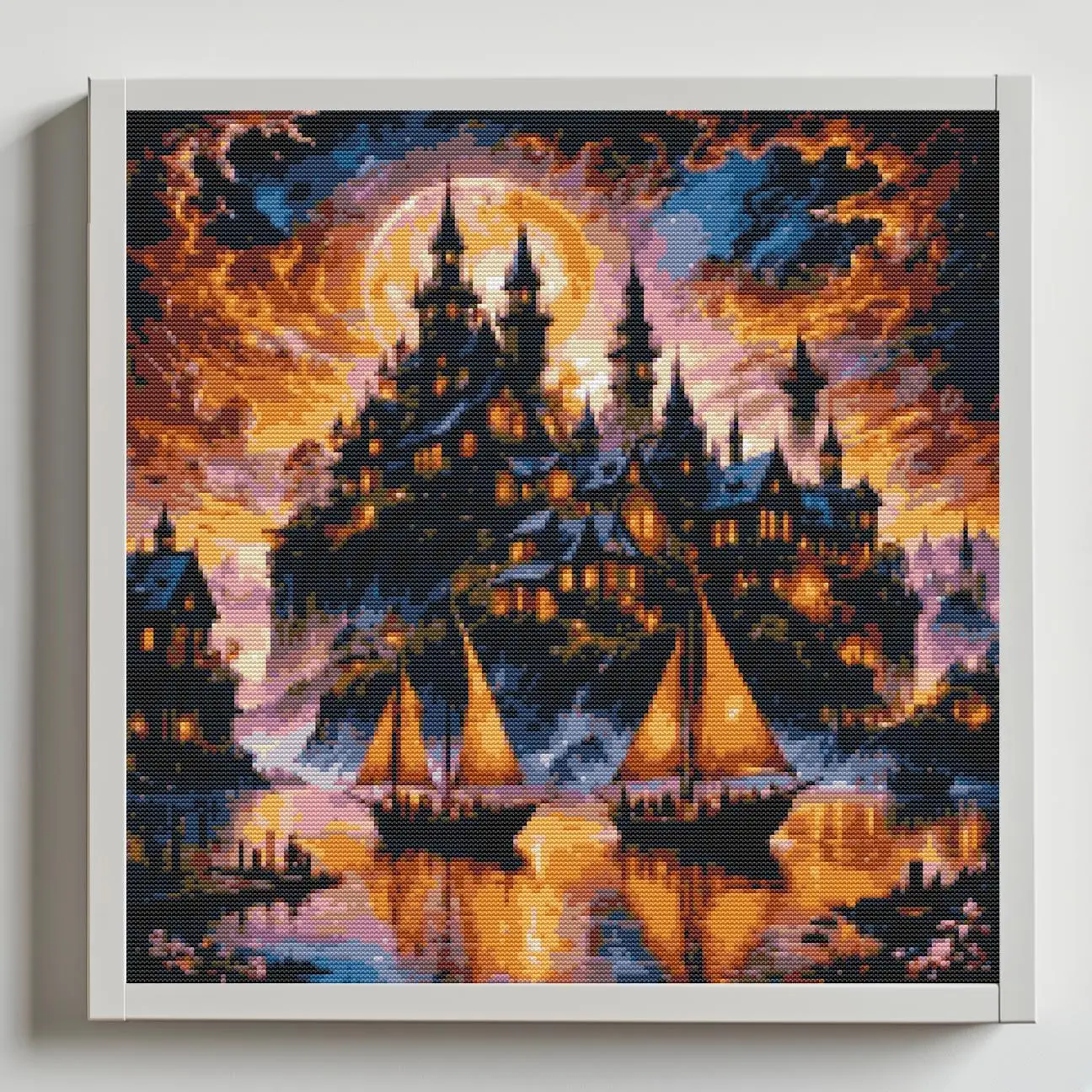 1 Set 40x40cm-15,7x15,7-Zoll 11CT/14CT bedruckter Stoff Kreuzstich DIY-Set, große Größe, Geschenkset – Detail 4