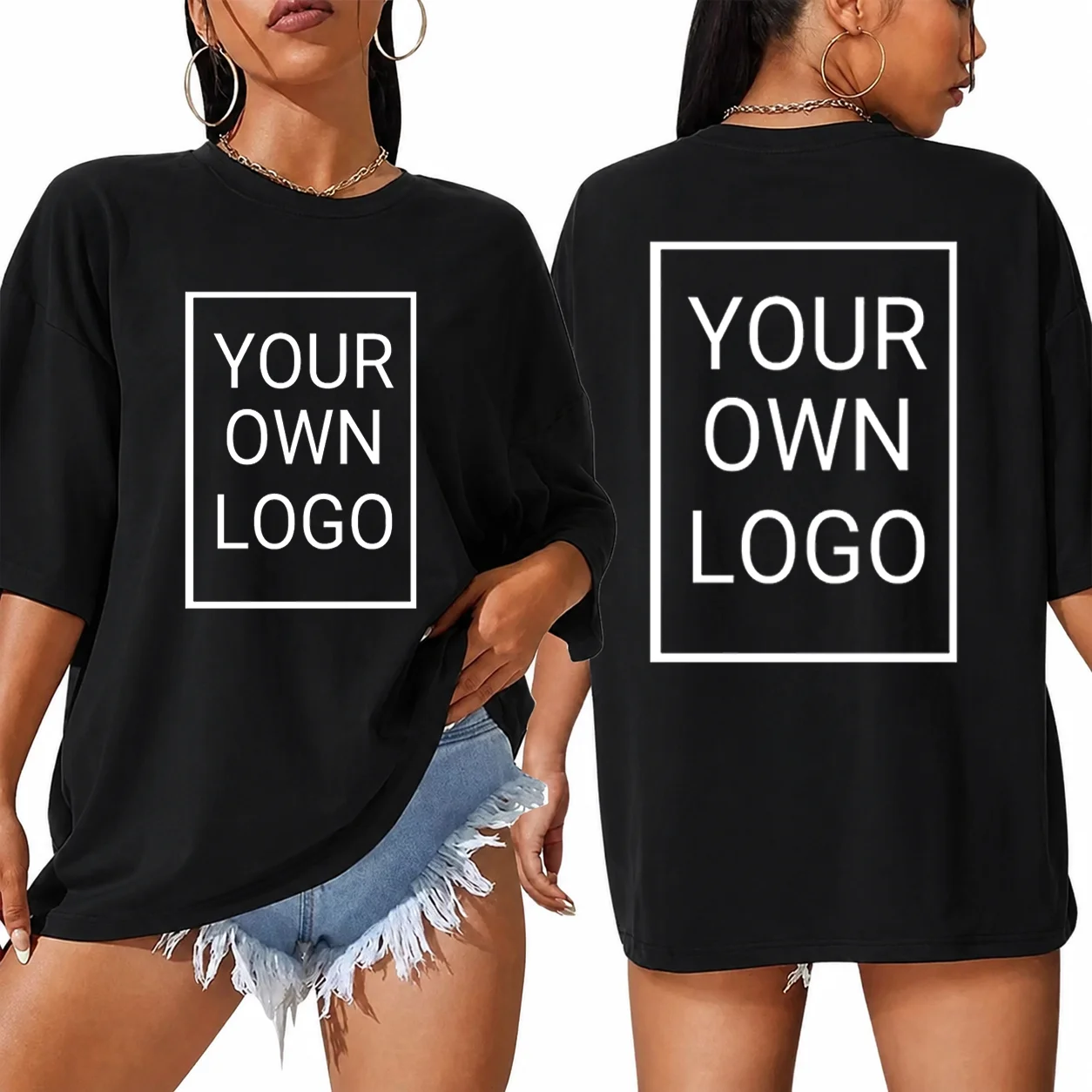Custom Couple Summer T-Shirts Loose Fit Casual Short Sleeve Cotton Soft Clothing Personalized Pattern All-Match Team Workwear