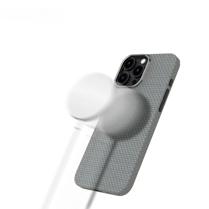 Casing Ponsel Serat Karbon Kevlar Magnetik