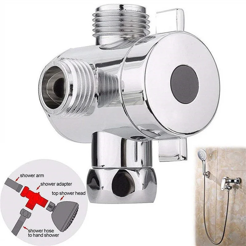 

Multifunction 1/2'' 3-Way T-adapter Diverter Valve Adjustable Shower Head Mounted Diverter Valve Bathroom Hardware Accessories