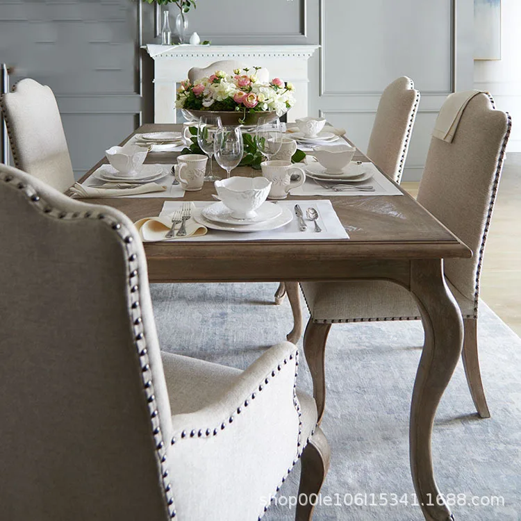 restaurant hotel model room fabric art complex family bed and breakfast small apartment rectangular dining table and chairs