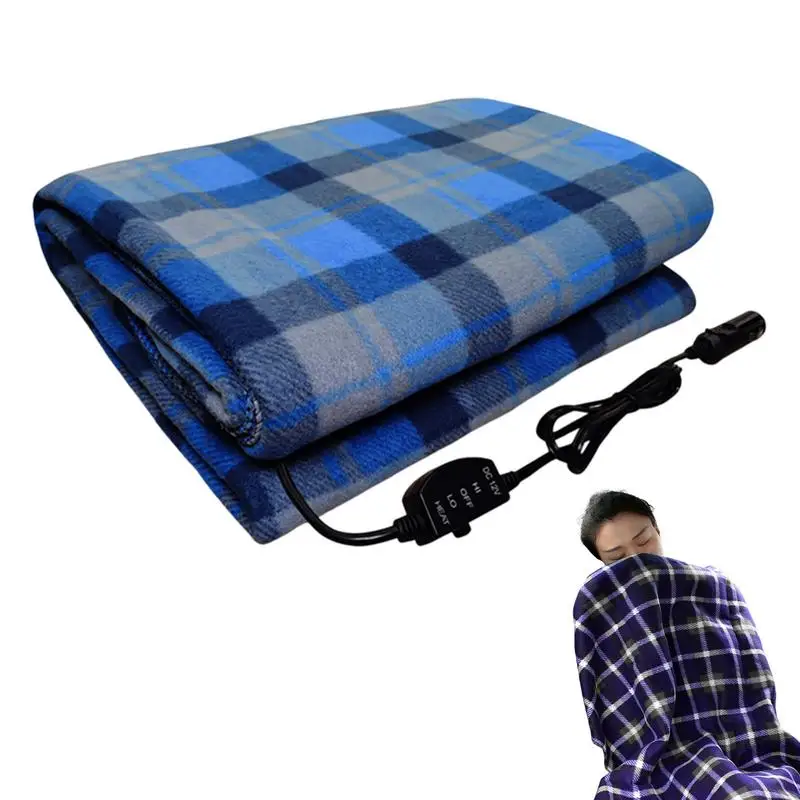 Автомобильное одеяло с электрическим подогревом 12 В, коврик, зимнее теплое дорожное одеяло для холодной погоды, матрас с электрическим подогревом, моющееся одеяло с подогревом