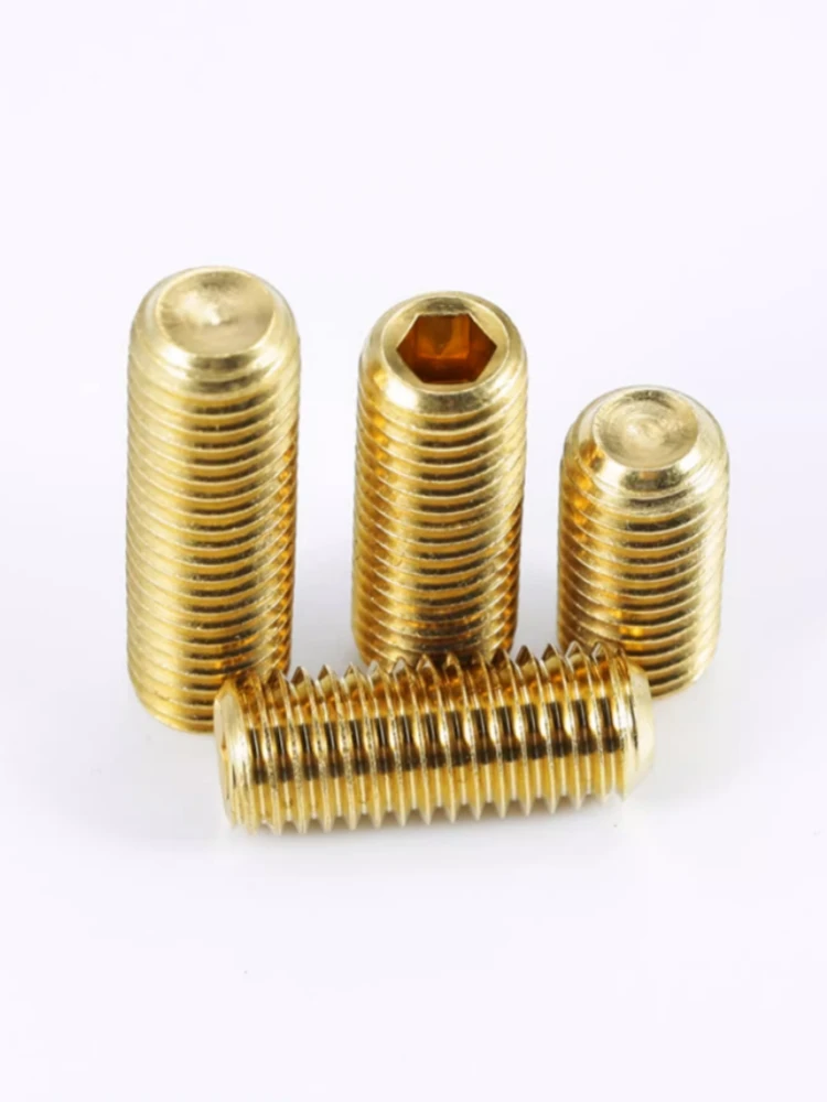 2 ~ 30 buah kuningan Allen Cup Point Set sekrup M3 M4 M5 M6 M8 M10 tembaga Hex Hexagon soket Grub Set sekrup baut DIN916