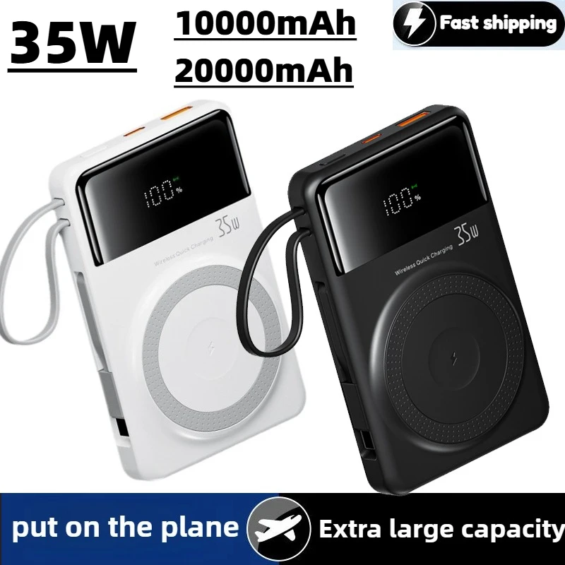 

Новинка 2023 года, портативный внешний аккумулятор, 35 Вт, быстрая зарядка, 20000 мАч, запасной аккумулятор Magsafe большой емкости для IPhone 16 15