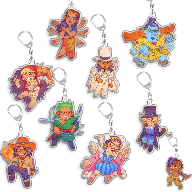 Брелок-подвеска для рюкзака по игре One Piece (OP OPTCG) с персонажами Роб Луци, Джинбэ, Усопп, подарок для фанатов аниме и игр, украшение из переработанного акрила, редкая карточная игрушка 5 см