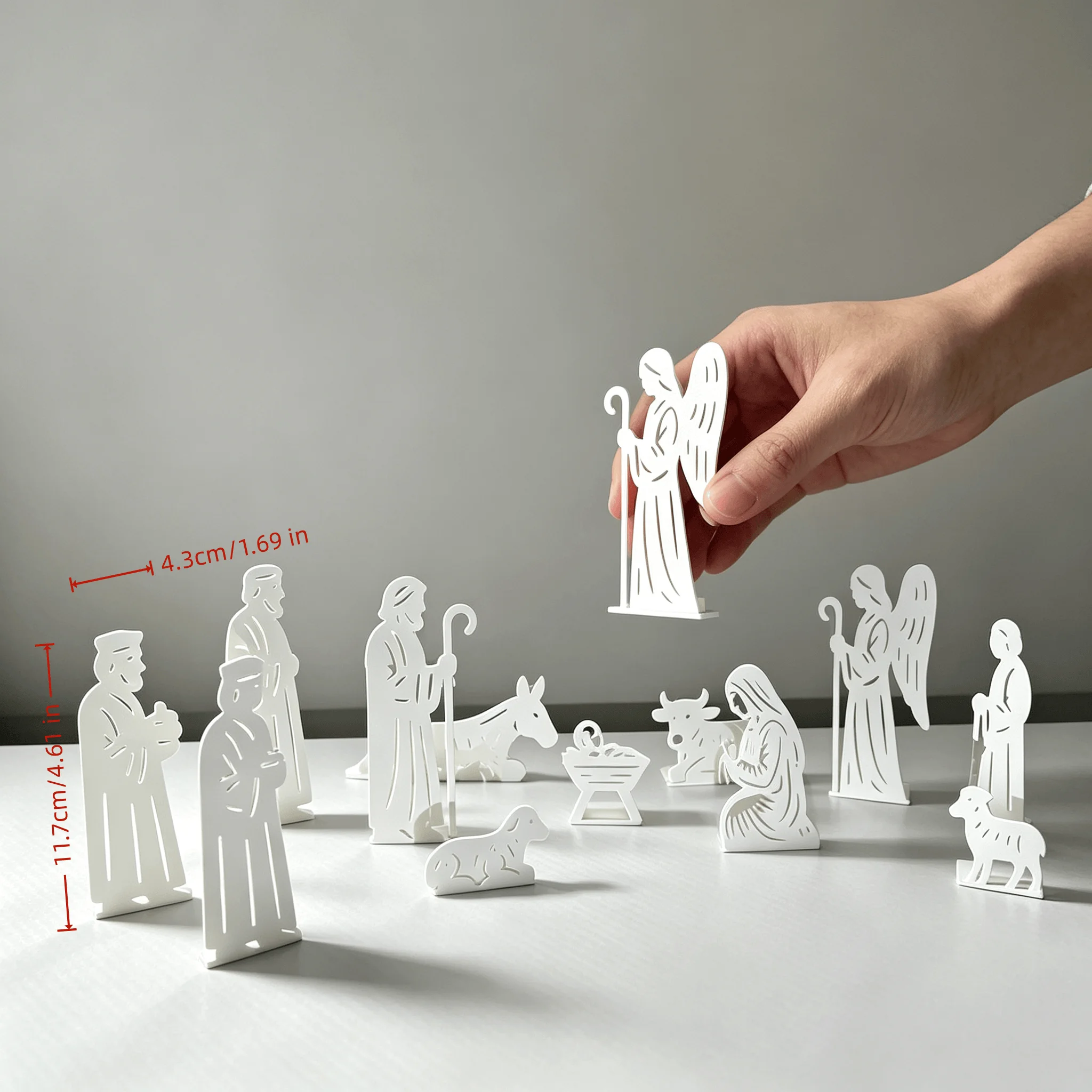 12‑Piece Christmas Nativity Scene Silhouette Figurine Set