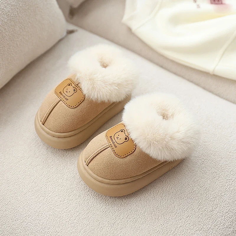 

2025 New Kids Warn Boots Fashion Children's Winter Cotton Shoes for Boys Thick Bottom Soft Furry Girl Causal Plush Boots Outdoor