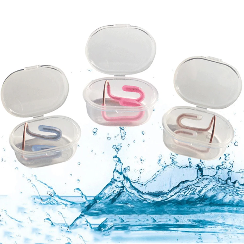 

Swimming Nose Clip Comfortable Anti-Slip Waterproof Silicone Earplugs Stretchy String Portable Box Clean Health Tips