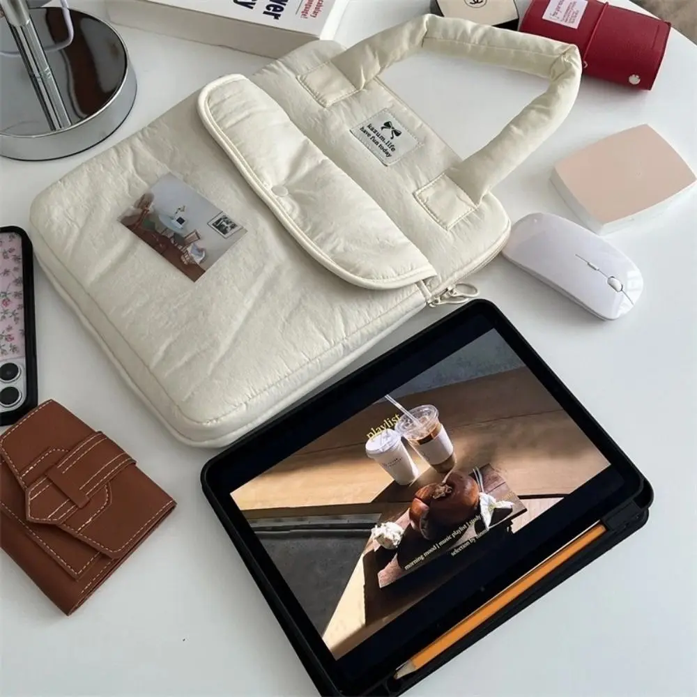

Stylish 11 Inch Shockproof Laptop Bag Portable Puffy Laptop Sleeve Casual Soft Tablet Cover School
