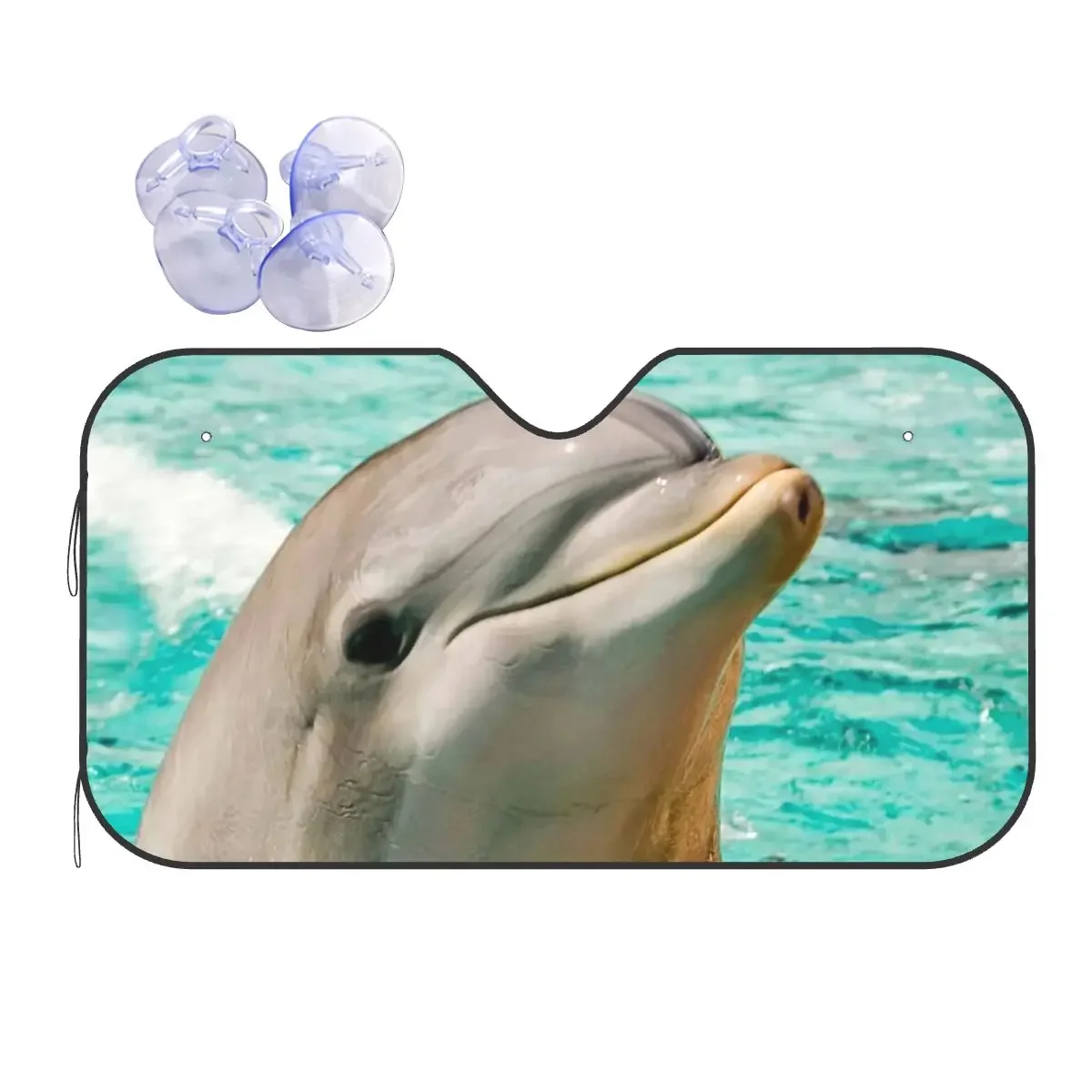 Undersea World Fish Dolphin Fashion Windshield Sunshade 76x140cm Foils Car Window Windscreen Cover Car-covers