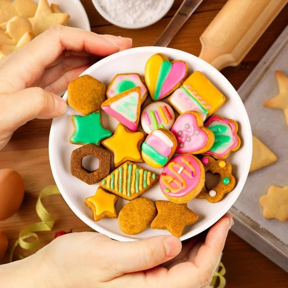 30Pcs Mini Cookie Cutter Set with Box, Small Stainless Steel Veggie Cutters, Polymer Clay Cutters for Kids