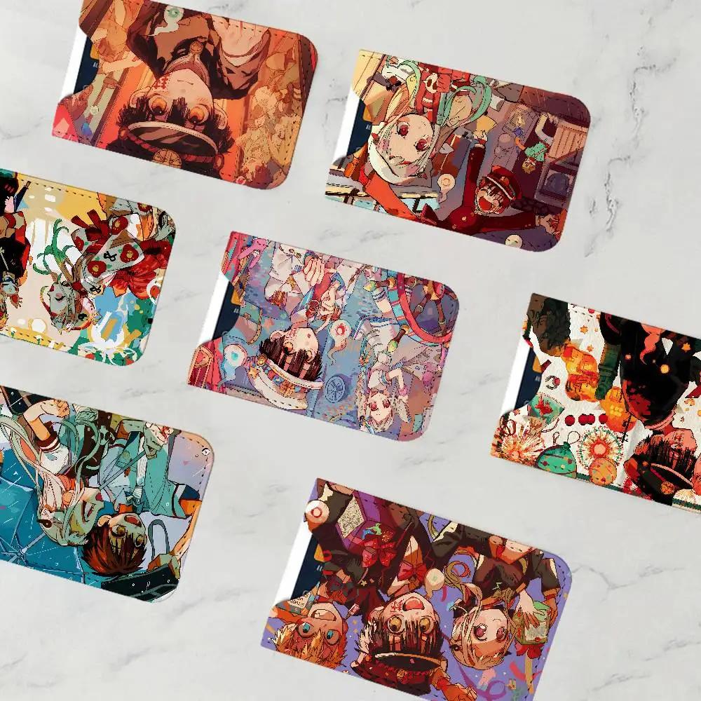 Anime Toilet B-Bound H-Hanako Kun Creative Printed Leather Protective Case Business Portable Letter Pattern Leather Credit Bags